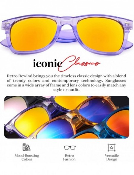 Sport Retro 80's Fashion Sunglasses - Colorful Neon Translucent Frame - Mirrored Lens - C71965CK6Q9 $10.47