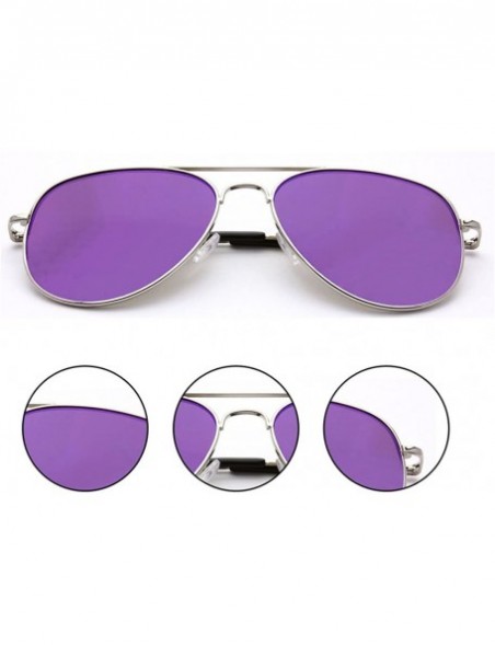 Sport Ultra Light Weight Sport Aviator Sunglasses UV400 - Silver Purple - C812KW901OP $8.54