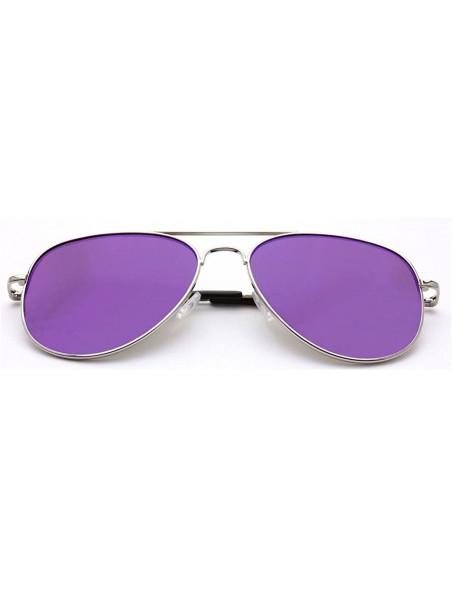 Sport Ultra Light Weight Sport Aviator Sunglasses UV400 - Silver Purple - C812KW901OP $8.54