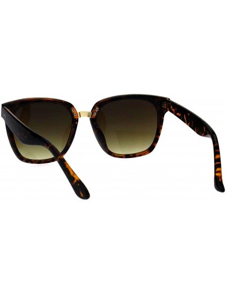 Rectangular Mens Panel Lens Horn Rim Plastic Hipster Sunglasses - Tortoise Brown - CO18E6M0U24 $8.91