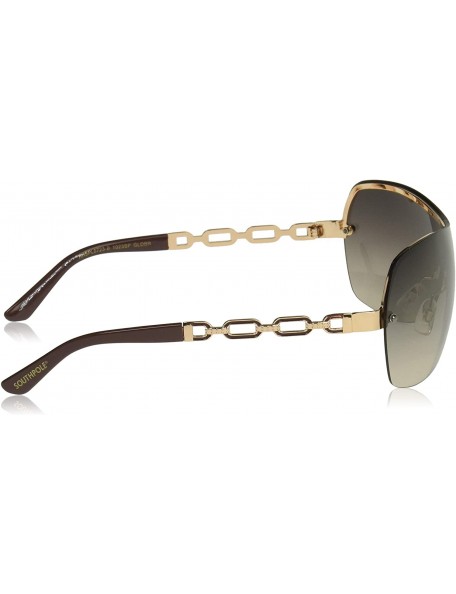 Shield Womens Non Polarized Iridium Sunglasses - Gold/Brown - C518NTZO9MY $19.70