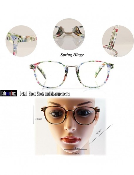 Round Floral Frame Metal Bridge Fashion Reading Glasses Spring Hinge A181 - Red - CJ18E3AD7RD $11.66