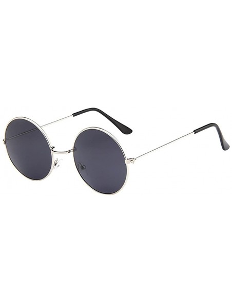 Oval Men Women Vintage Sunglasses Unisex Classic Oval Metal Frame Sunglasses Eyewear Glasses - A - C7196EA638W $10.48