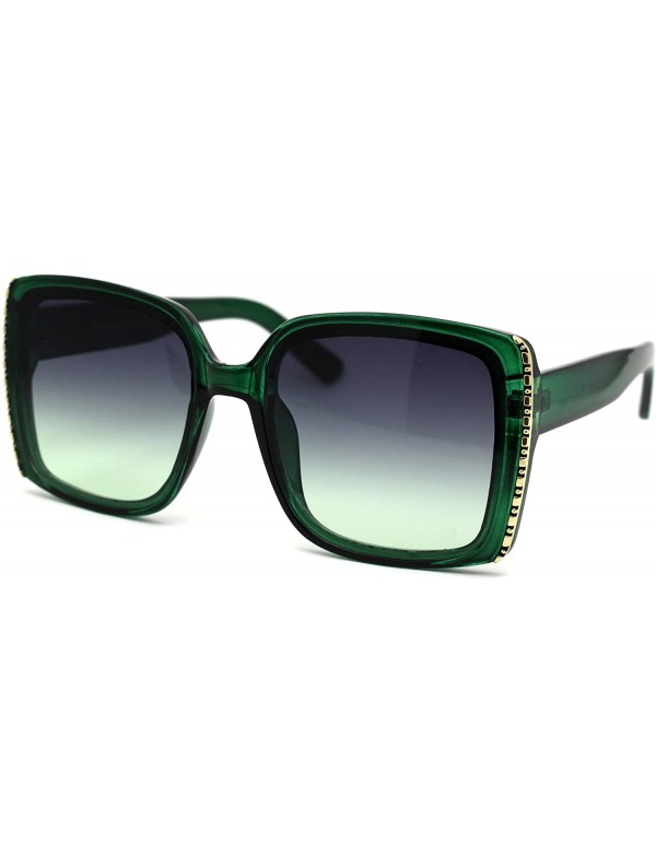 Butterfly Womens Chic Designer Fashion Rectangular Plastic Sunglasses - All Green - CX18WWHN22T $13.71