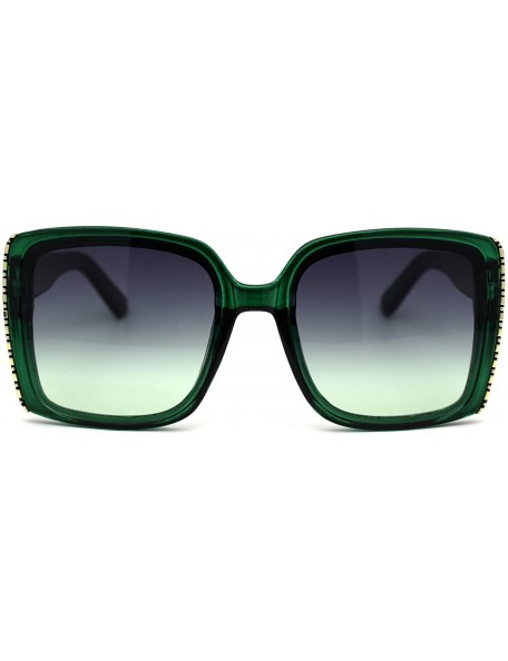 Butterfly Womens Chic Designer Fashion Rectangular Plastic Sunglasses - All Green - CX18WWHN22T $13.71