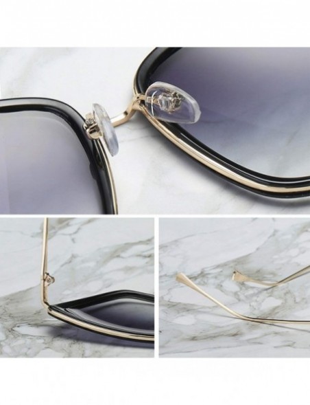 Goggle Women Cat Eye Sunglasses Classic Brand Designer Sun Glasses Ladies Retro Coating Mirror Male Goggles - Blue - CL198563...