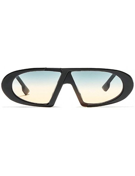 Oval Retro Small Frame Hip Hop Women Sunglasses 2019 New Luxury Brand Fashion One Piece black Glasses UV400 - CO18Z8WQDCH $10.87