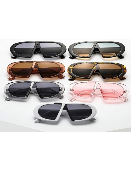 Oval Retro Small Frame Hip Hop Women Sunglasses 2019 New Luxury Brand Fashion One Piece black Glasses UV400 - CO18Z8WQDCH $10.87
