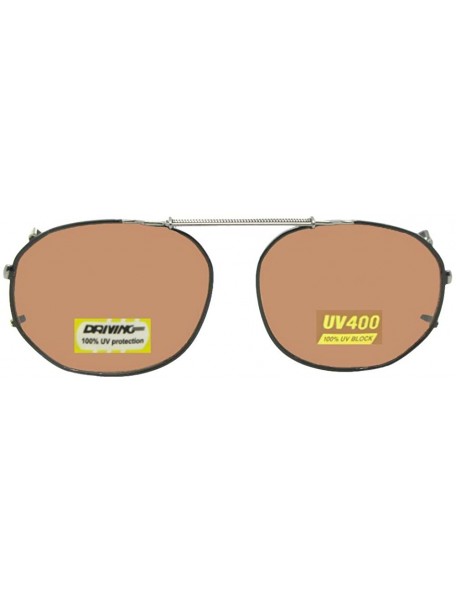 Square Round Square Non Polarized Driving Lens Clip-on - Black-non Polarized Amber Lens - CV189RK5NUT $12.82