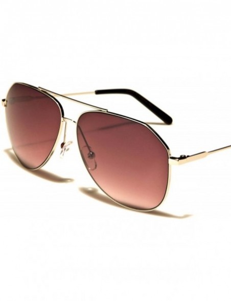 Aviator 80s Aviation Air Force Style Mirrored Lens Mens Womens Sunglasses - Silver / Brown - CT18ECEM3A7 $10.21