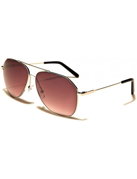Aviator 80s Aviation Air Force Style Mirrored Lens Mens Womens Sunglasses - Silver / Brown - CT18ECEM3A7 $10.21