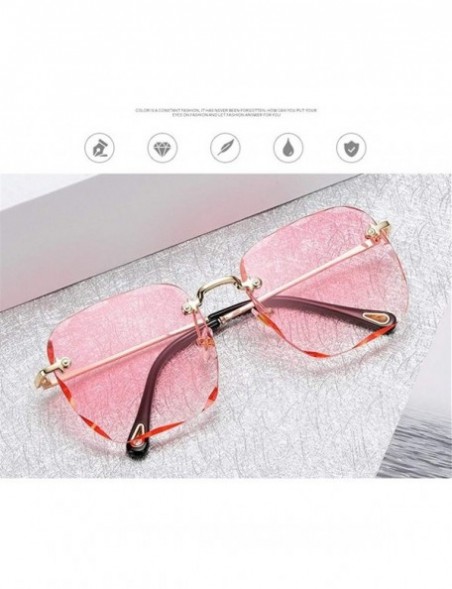 Rimless Trendy Square Rimless Sunglasses Women Frameless Shades UV Protection - C6 - CO190O06UCC $10.47