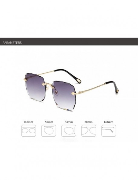 Rimless Trendy Square Rimless Sunglasses Women Frameless Shades UV Protection - C6 - CO190O06UCC $10.47