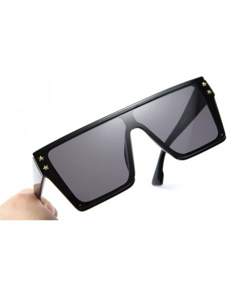 Aviator New Fashion Trend Street Photo Sunglasses Pentagram Decoration for Men and Women UV400 2078 - Grey - C818AHONT68 $8.81