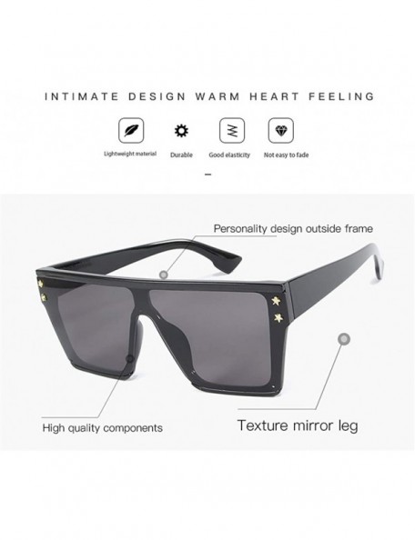 Aviator New Fashion Trend Street Photo Sunglasses Pentagram Decoration for Men and Women UV400 2078 - Grey - C818AHONT68 $8.81