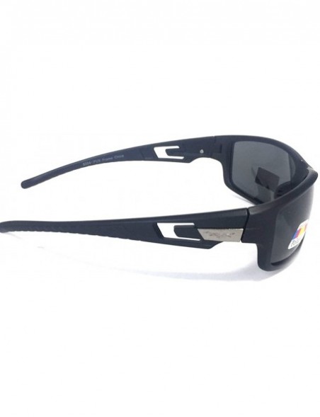 Sport Men's Sport Polorized Sunglasses - Black Frame Mirror Len - C4180YWD4QQ $21.96