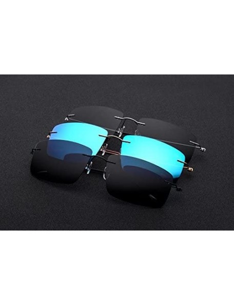 Rimless 100% Pure Titanium No Screw Rimless Polarized Sunglasses For Men Women Ultralight - Gold - C8184W55U78 $40.59