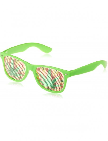Wayfarer Weed Sunglasses - Funny Wayfarer Shades - Green Leaf Glasses - C112BV4A93R $10.08