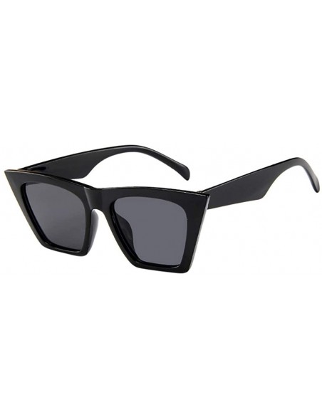 Goggle Fashion Women Men Summer Oversized Sunglasses Vintage Cateye UV400 Sun Glasses - Black - C518TDKMGHQ $9.04