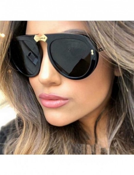Oversized sunglasses women crystal oversize clear eyeglasses sun glasses - Clear - CB18WZTMGLS $27.82