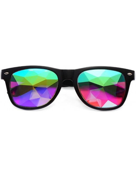 Wrap Kaleidoscope Glasses - Black - CT18UQG9ZRG $27.29
