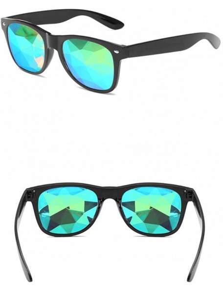 Wrap Kaleidoscope Glasses - Black - CT18UQG9ZRG $27.29