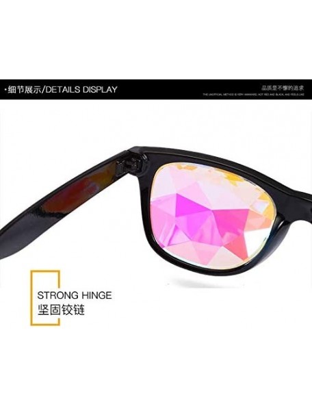 Wrap Kaleidoscope Glasses - Black - CT18UQG9ZRG $27.29