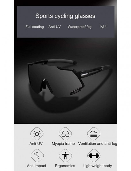 Sport UV-Resistant Polarized Outdoor Sports Cycling Sunglasses - Coating Black White - CI196Z6KD3Z $12.36