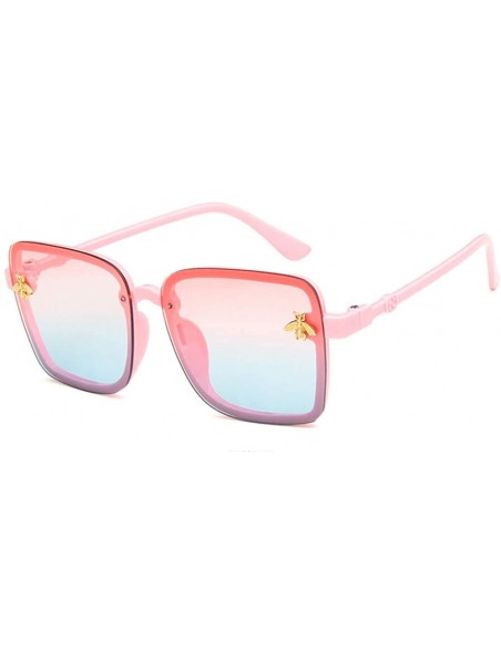 Square Unisex Sunglasses Fashion Bright Black Grey Drive Holiday Square Non-Polarized UV400 - Pink - CV18RH6T6H5 $7.81