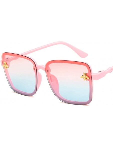 Square Unisex Sunglasses Fashion Bright Black Grey Drive Holiday Square Non-Polarized UV400 - Pink - CV18RH6T6H5 $17.24