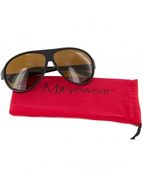 Aviator Black Aviator Sunglasses for Men Women Flat Top Blue Blocking Lens UV Protected - CE184AQ73W5 $8.28