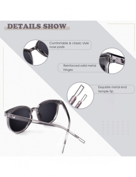 Square Polarized Sunglasses for Women Sun Glasses Fashion Oversized Shades S85 - Y X Transparent Grey Frame Grey Lens - C218U...