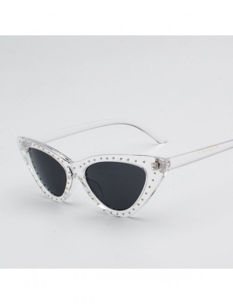 Goggle Lady Hip-hop Rock Small Cat Sunglasses Men Women Retro Metal Frame Eye Vintage Tiny Rivet Punk Sun Glasses - 3 - CN198...