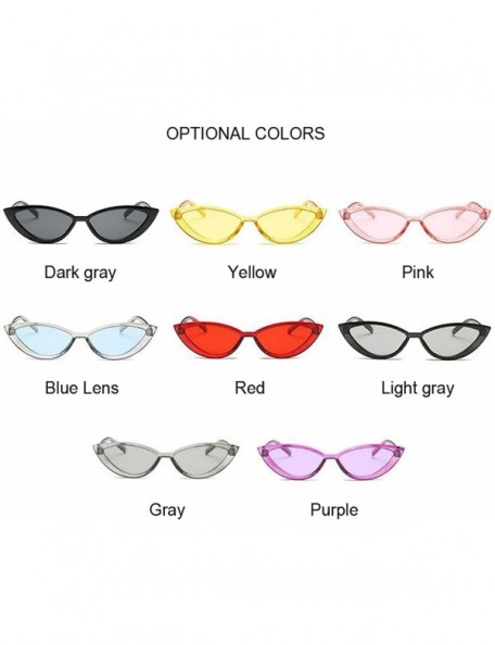 Rimless Cute Sexy Retro Cat Eye Sunglasses Women Small Transparent Triangle Vintage Cheap Sun Glasses Red Uv400 - Red - C2198...