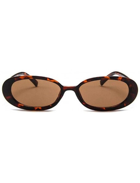 Oval Women Fashion Unique Sun Glasses Oval Shape Frame Sunglasses Sunglasses - Brown - C018SC54SD6 $9.06