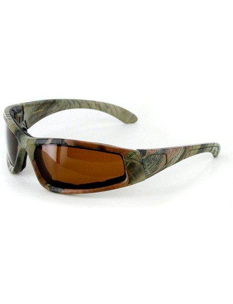 Sport Camo Spex" Polarized Camouflage Sports Goggles for Active Men and Women - Brown & Green W/ Amber Lens - CL11PTG7UJL $23.48