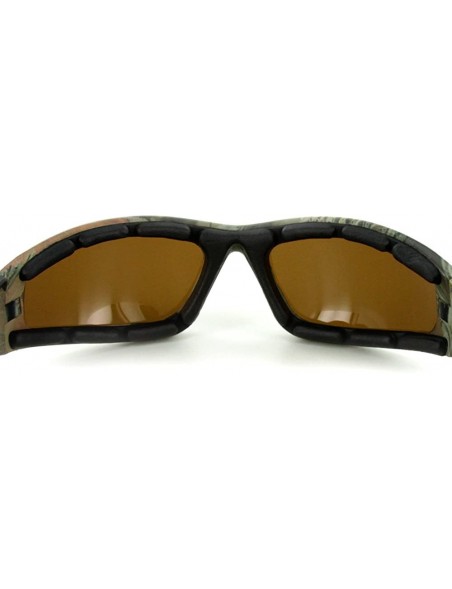 Sport Camo Spex" Polarized Camouflage Sports Goggles for Active Men and Women - Brown & Green W/ Amber Lens - CL11PTG7UJL $23.48