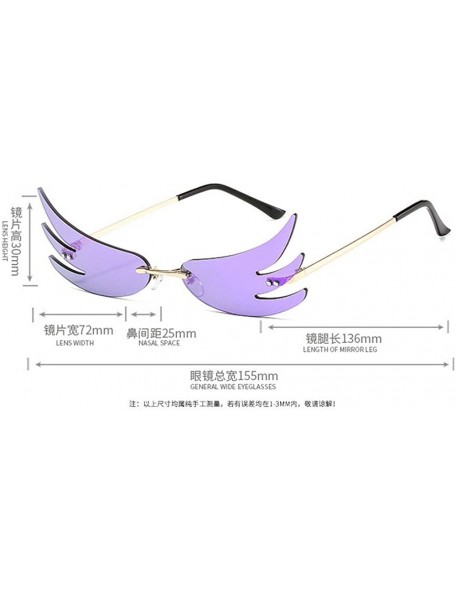 Rimless Designer Butterfly Sunglasses Colorful Mirrored - Silver - CZ198EYWT8C $12.61