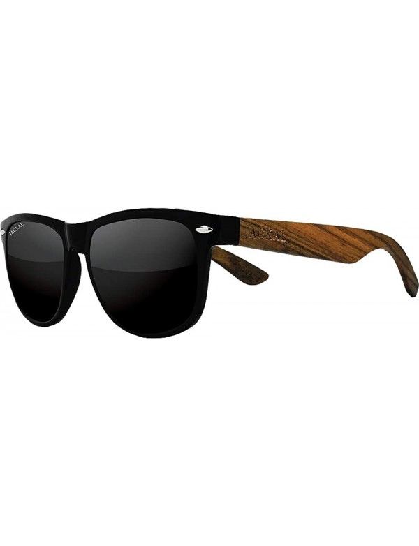 Sport Polarized Glasses with Wooden Temple and Black vintage style for Men/Lady - Black - CO18QIXY5HR $20.32