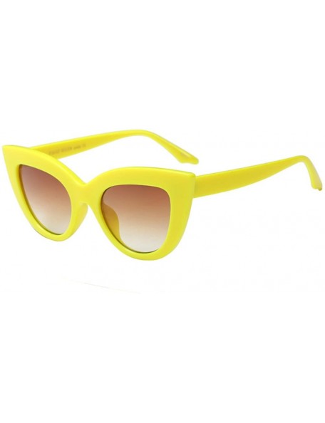 Wayfarer Fashion Star Same Style Cat Eye Frame Eyeglasses Ladies Womens Sunglasses - Yellow - CV18G829KOQ $8.11