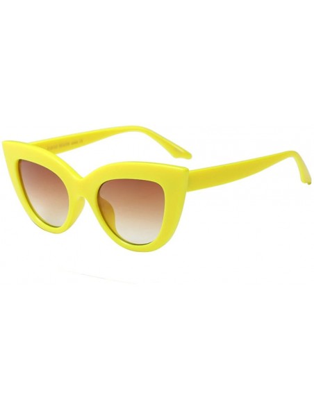 Wayfarer Fashion Star Same Style Cat Eye Frame Eyeglasses Ladies Womens Sunglasses - Yellow - CV18G829KOQ $8.11