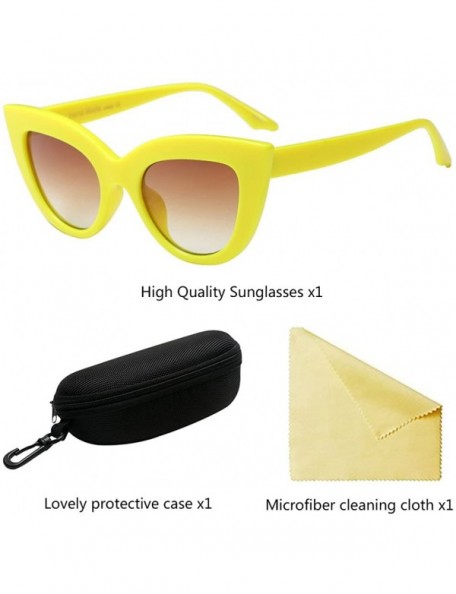 Wayfarer Fashion Star Same Style Cat Eye Frame Eyeglasses Ladies Womens Sunglasses - Yellow - CV18G829KOQ $8.11