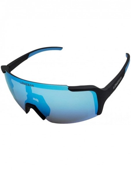 Round Polarized Sports Sunglasses Cycling Glasses Baseball Running Fishing Driving - 03black(lightbluelens) - CS18XON46MC $11.67