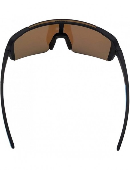 Round Polarized Sports Sunglasses Cycling Glasses Baseball Running Fishing Driving - 03black(lightbluelens) - CS18XON46MC $11.67