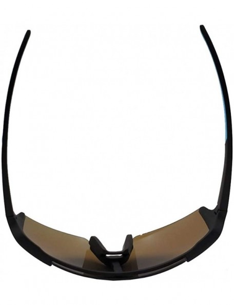 Round Polarized Sports Sunglasses Cycling Glasses Baseball Running Fishing Driving - 03black(lightbluelens) - CS18XON46MC $11.67