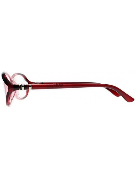 Oval Fashion Half Transparent Oversize Rhinestone Oval Reading Glasses - Red - CK186GD2A9W $12.09