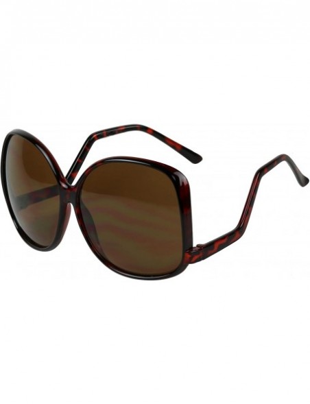 Square Oversized Fashion Sunglasses - Tortoise - C712MYQ0HBM $9.36