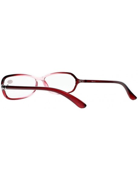 Oval Fashion Half Transparent Oversize Rhinestone Oval Reading Glasses - Red - CK186GD2A9W $12.09