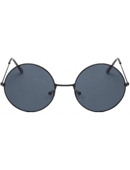 Aviator 2019 Women Men Sunglasses Round Metal Frame Brand Designer Mirrored Blue - Gold Colors - C918YR76QQE $7.51