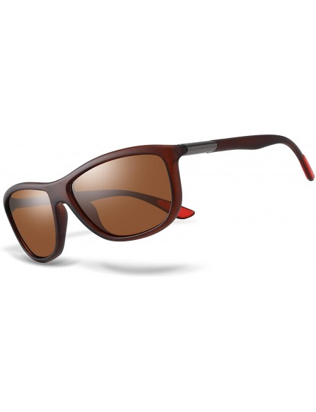 Oversized Oversized Square Polarized Sunglasses for Men Women- Classic Rectangle Frame with UV400 Lens - CW18UU4NX9X $8.72